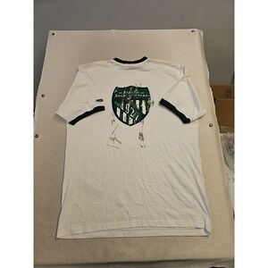 VTG Harlem Globetrotters XXL White Large Graphic T Shirt Green Accent Sleeves‎